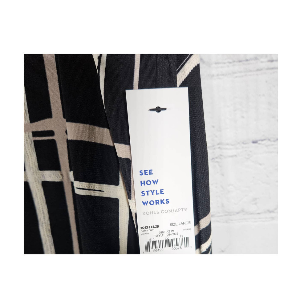 Apt 9 Women's Black and White TShirt Style Dress Abstract NWT Size L - Picture 7 of 8